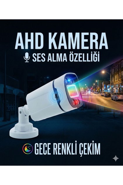 Gece Renkli Sesli Kamera 5MP Sony Seculensli 1080p Full HD AHD Güvenlik Kamerası - 4X Ultra