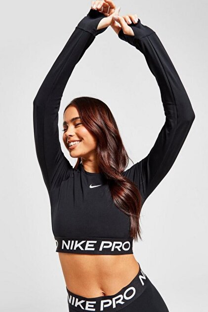 long sleeve crop top workout nike