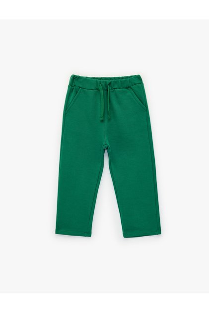 Cotton Waist Tie Basic Fleece-Lined Sweatpants