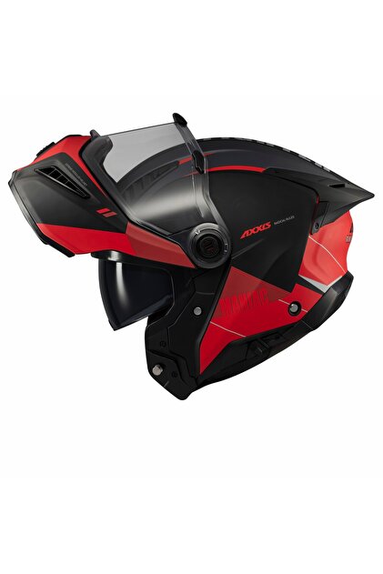 Axxis Ghostfighter SV Maniac B5 Black Red Motosiklet Çene Açılır