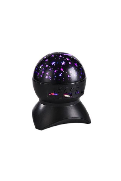 Lampa de veghe ZYTEQ, proiector LED, bile de cristal colorate, proiectie stele si luna, neagra