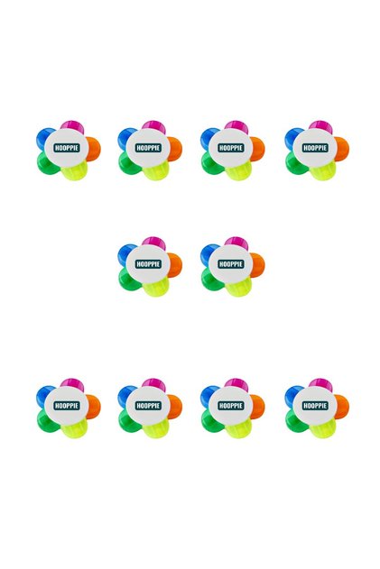 Set 10 Mini carioci Hooppie,10 cm, 5 evidentiatoare colorate, fluorescente, detasabile , 03 ani+