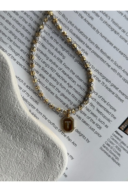 T Letter Mix Color Dorika Necklace