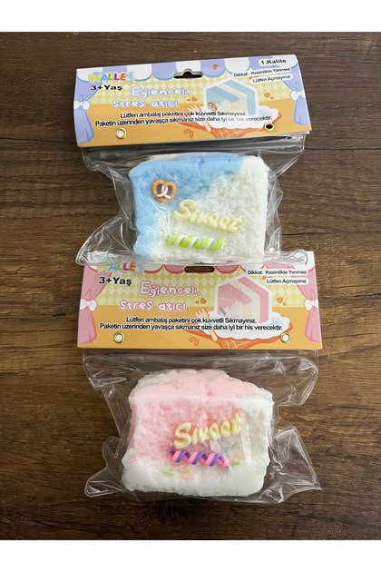 gülümse gel 2 Adet Pasta Dilimi Kek Kurabiye Figür Moj Moj Jel