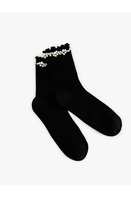 Cotton Pearl Detailed Socket Socks