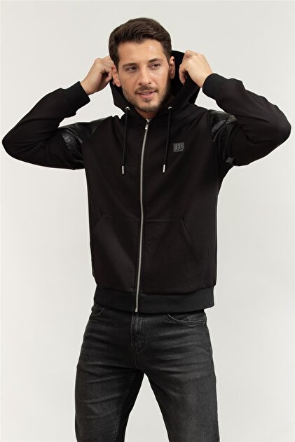 Karl Lagerfeld Hoody Jacket Erkek Kapüşonlu Sweatshirt Siyah