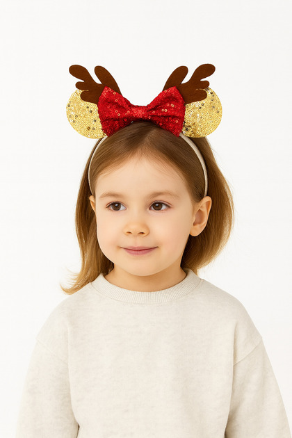 Girl's Gold Deer Christmas Crown