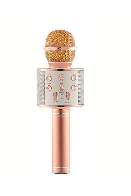 Bluetooth Karaoke Mikrofon – Kablosuz Hoparlörlü, LED Işıklı, Şarjlı