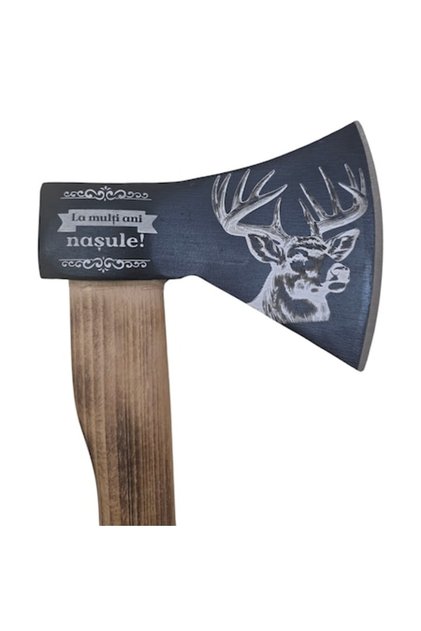 Topor personalizat „La mulți ani, naș”, model cerb 1000g, 38 cm
