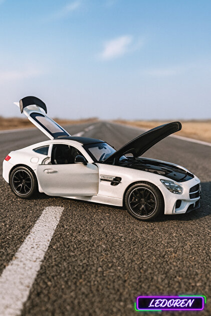 L'eDoren Beyaz Renkli Mercedes Benz Amg GT 1/24 Diecast Koleksiyon