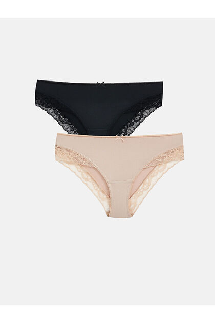 Dantel Detaylı Bikini Külot 2'li Paket