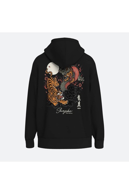 Tokyo Shinjuku Tiger Vs. Dragon Unisex Oversized Hoodie