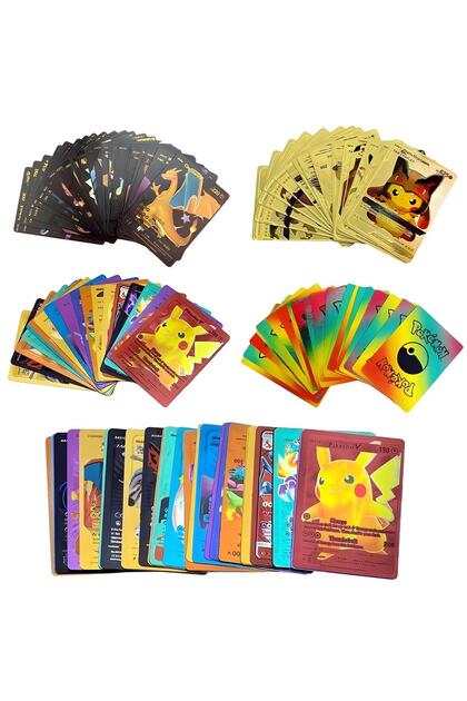 e-life shop Pokemon VMAX Gökkuşağı Gold Black Silver 4'lü TCG Kart