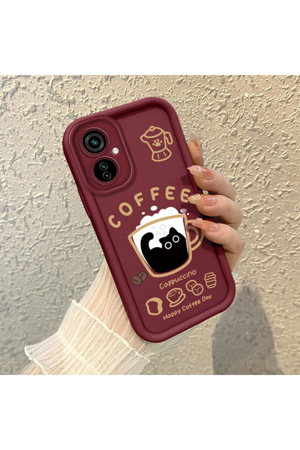 Tecno Camon 19 Neo Compatible Silicone Material Shockproof Simple Burgundy Color Case