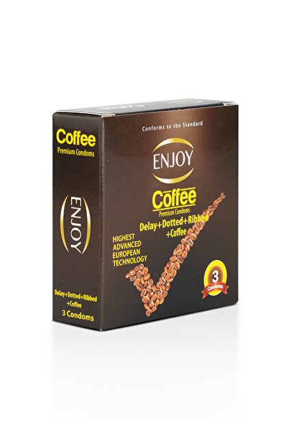 Coffee Premium Condoms 3 pcs – Delay, Dotted, Ribbed Textures & Coffee Essence Prolonged Performance