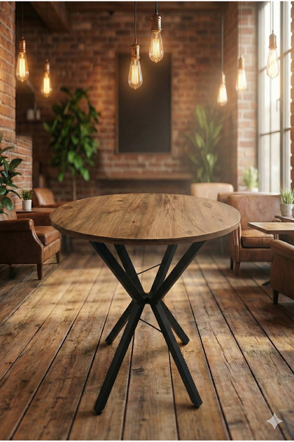70 Cm Siyah Metal Ayak 2-3 Kişilik Yuvarlak Masa Mutfak Masası Balkon Masası Kafe Masası Ofis Masası