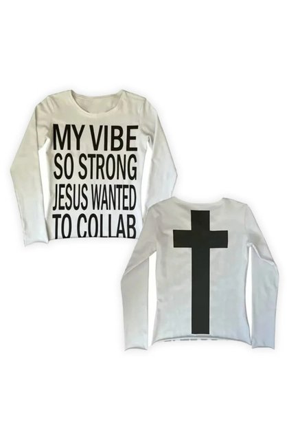 My Vibe Cross Sırt Baskılı Uzun Kollu Bluz