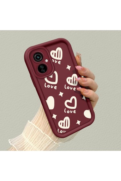 Tecno Camon 19 Neo Compatible Silicone Material Shockproof Simple Claret Red Phone Case