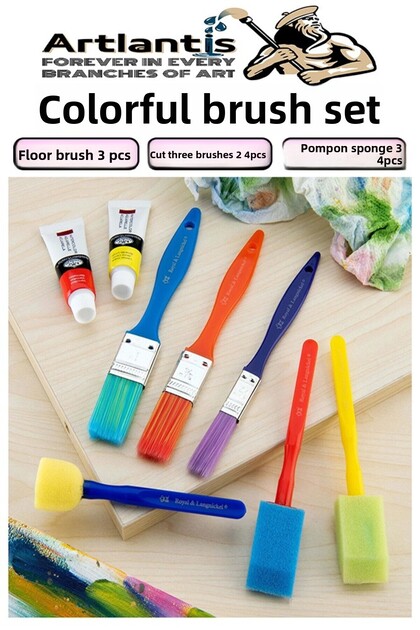 Brush Set 6 Pieces Plastic Handle Painting Brush 1 Pack Watercolor Acrylic Paint Gouache Paint Oil Paint Brush S
