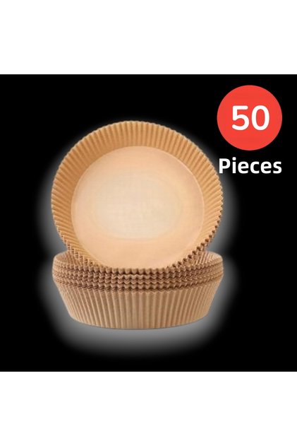 50 Pieces Air Fryer Baking Paper – 20 cm Disposable Air Fryer Oil-Proof Non-Stick Plate Model