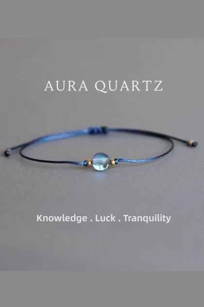 Angel Aura Quartz (Love, Destiny) Elegant Real Natural Stone Bracelet (Quality Handcrafted)