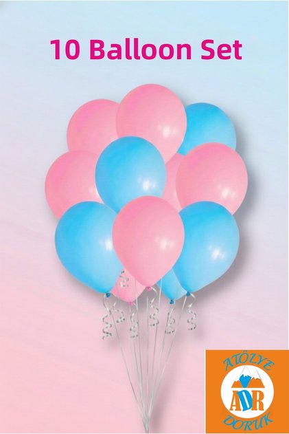 Gender Reveal Pink-Blue Balloon Set, Party Table Decoration. Baby Shower Colorful Balloon - Boy or Girl?