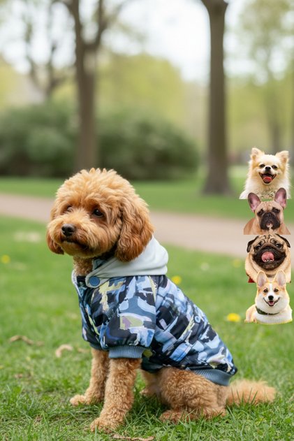 Graffiti Small Breed Waterproof Dog Coat, Winter Dog Clothing