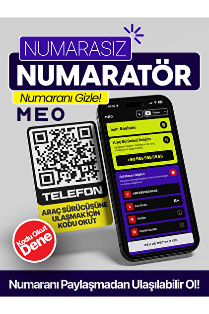 MEO Teknoloji 5'li Paket - Numarasız Numaratör - QR Kodlu Araç