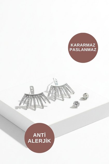 Women's Anti-Allergic Tarnish Resistant Waterproof Zircon Stone Style Silver Gold Steel Brand Earring Models