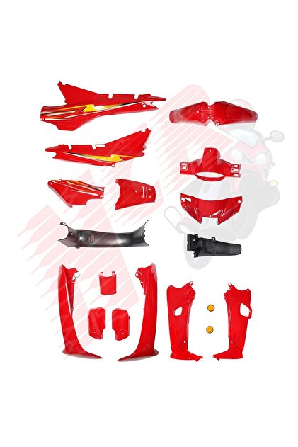 CUP KH 100 KAPORTA SETİ KIRMIZI (FAR+STOP YOK)
