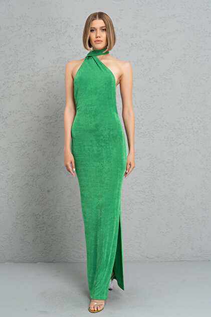 kelly green halter dress Kelsey main image 1