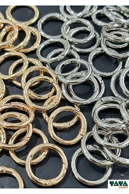 アクセサリー tata TATA CRAFT Metal Yaylı Çanta Aksesuar Halkası 4 Adet Çap:3cm
