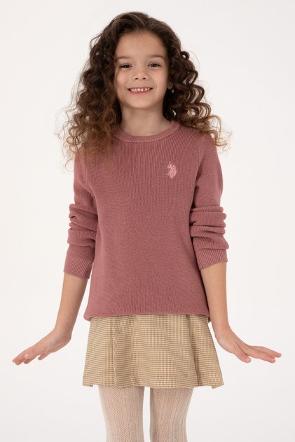 Kız Çocuk Orkide Bisiklet Yaka Basic Kazak 50316842-VR221