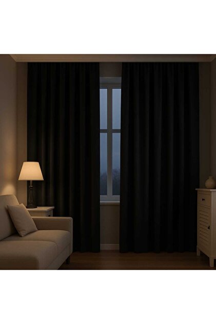 Fon Perde Siyah Termal %100 Işık Geçirmez Ekstrafor Blackout Fon perde Karartma Güneşlik Perde