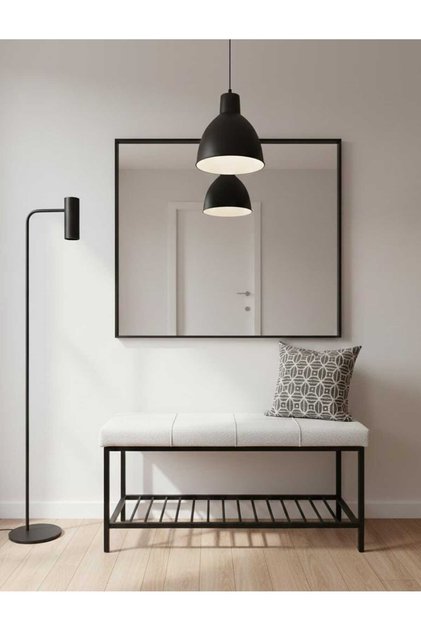 Metal Ayaklı Raflı Bench Puf Bank Antre Mutfak Salon Yatak Odası Puf Bank 105×40