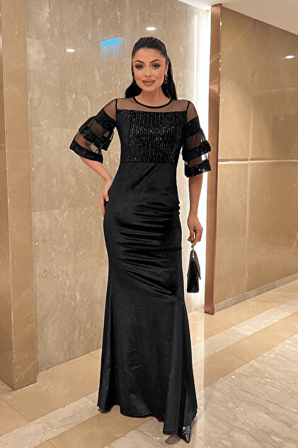 sequin top black bottom dress Stunning Black Dress with Sequin Top and True Bottom