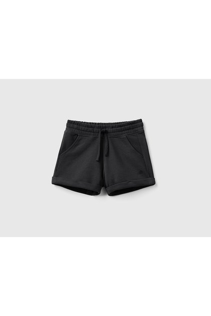 Girl's black logo sweat shorts