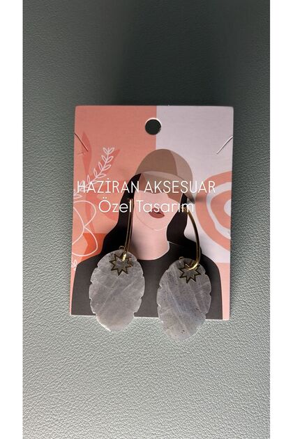 Accessory Oval Cut Natural Moon Glass Cut Stone, Dangle Women's Earrings