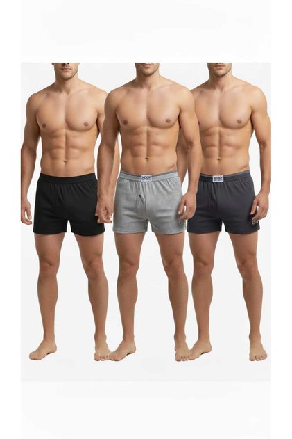 ERKEK 3'lü % 100 Pamuklu likrali boxer 3 renk beraber