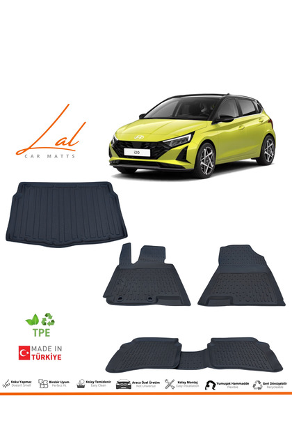 Hyundai I20 (STYLE-ELİTE-JUMP PAKET) 3d Havuzlu Paspas Bagaj Havuzu Seti (2020 ve sonrası Uyumlu)