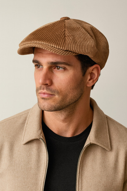Winter Velvet English Cap Peaky Blinders Model Men's Cap Draped Velvet Cap