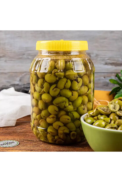 Bahçem Antep Usulü Nizip Kırma Çekirdeksiz Yeşil Zeytin 1500 cc