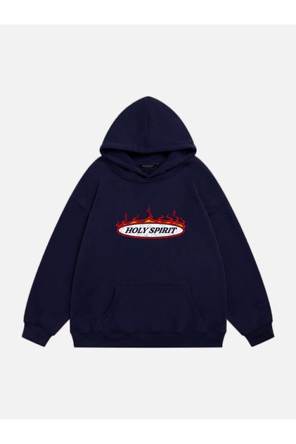 Unisex Holy Spirit Printed Hooded Fleece Oversized Sweatshirt