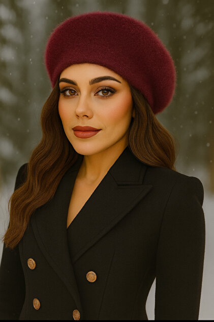 Women's French Model Painter Beret – Acrylic Soft Furry Winter Beret Hat