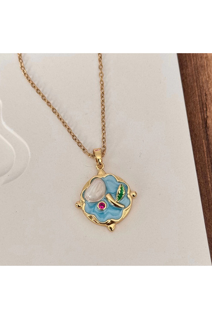 Flower Plate Necklace