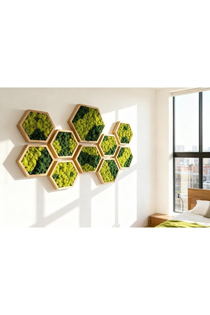 Hexagon cu licheni 25 cm