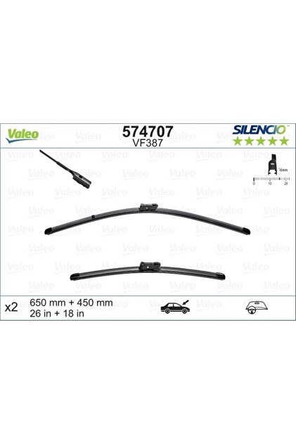 Set de stergatoare parbriz SILENCIO FLAT BLADE 574707
