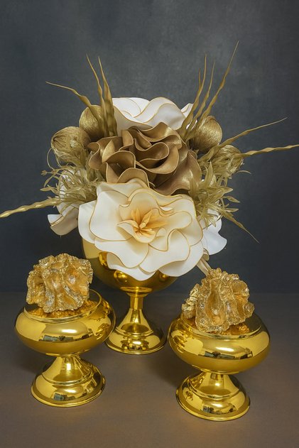 GOLD LÜKS 3 PARÇA ARANJMAN SET