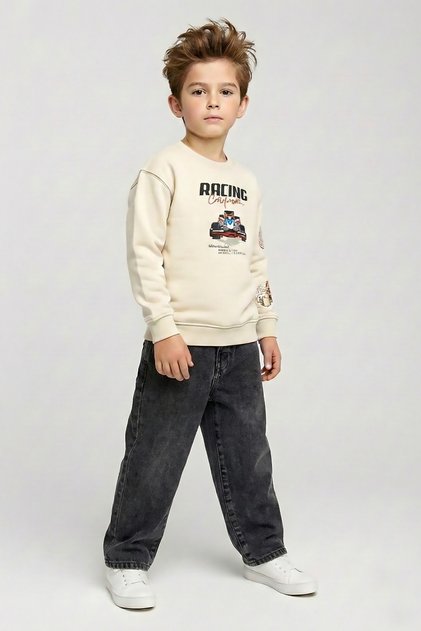 Girls Boys Children's Adjustable Waist Straight Leg Comfortable Fit Jean Pocket Denim Pants