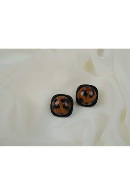 Bkp020 Leopard Square Earrings